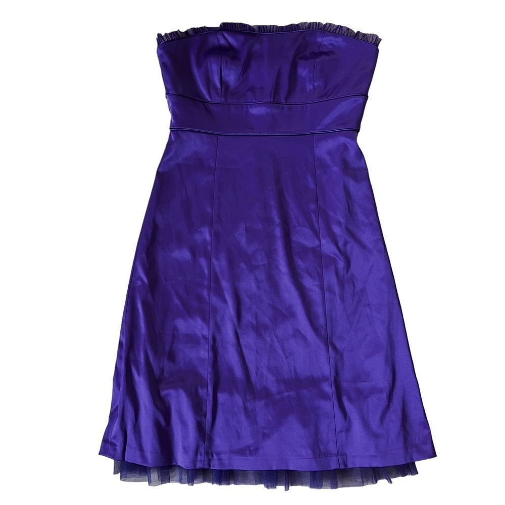 Purple RW&Co. Strapless Dress Size 8